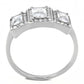 MADA322 - No Plating Stainless Steel Ring with AAA Grade CZ  in Clear