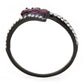 MADA324 - IP Black(Ion Plating) Stainless Steel Ring with AAA Grade CZ  in Fuchsia