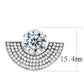 MADA336 - No Plating Stainless Steel Ring with AAA Grade CZ  in Clear