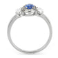 MADA337 - No Plating Stainless Steel Ring with Synthetic Spinel in London Blue