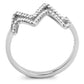 MADA339 - No Plating Stainless Steel Ring with AAA Grade CZ  in Clear