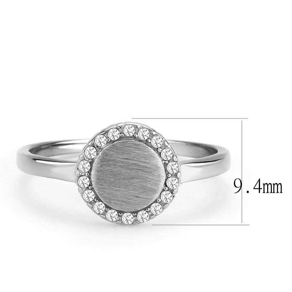 MADA340 - No Plating Stainless Steel Ring with AAA Grade CZ  in Clear