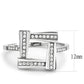 MADA341 - No Plating Stainless Steel Ring with AAA Grade CZ  in Clear