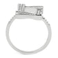 MADA341 - No Plating Stainless Steel Ring with AAA Grade CZ  in Clear
