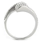 MADA342 - No Plating Stainless Steel Ring with AAA Grade CZ  in Clear