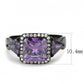 MADA346 - IP Black(Ion Plating) Stainless Steel Ring with AAA Grade CZ  in Amethyst