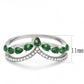 MADA347 - High polished (no plating) Stainless Steel Ring with Synthetic Synthetic Glass in Emerald