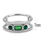 MADA348 - High polished (no plating) Stainless Steel Ring with Synthetic Synthetic Glass in Emerald