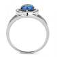 MADA349 - High polished (no plating) Stainless Steel Ring with Top Grade Crystal  in Montana