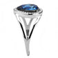 MADA349 - High polished (no plating) Stainless Steel Ring with Top Grade Crystal  in Montana