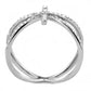 MADA353 - High polished (no plating) Stainless Steel Ring with AAA Grade CZ  in Clear