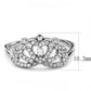 MADA354 - High polished (no plating) Stainless Steel Ring with AAA Grade CZ  in Clear