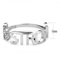 MADA356 - High polished (no plating) Stainless Steel Ring with AAA Grade CZ  in Clear