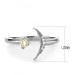 MADA358 - High polished (no plating) Stainless Steel Ring with AAA Grade CZ  in Champagne
