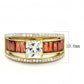 MADA360 - IP Gold(Ion Plating) Stainless Steel Ring with AAA Grade CZ  in Garnet
