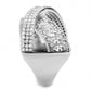 MADA361 - High polished (no plating) Stainless Steel Ring with AAA Grade CZ  in Clear