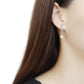 MADA370 - High polished (no plating) Stainless Steel Earrings with Synthetic Pearl in White