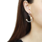 MADA375 - High polished (no plating) Stainless Steel Earrings with Synthetic Pearl in White