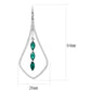 MADA376 - High polished (no plating) Stainless Steel Earrings with Synthetic Synthetic Glass in Blue Zircon
