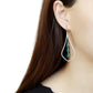MADA376 - High polished (no plating) Stainless Steel Earrings with Synthetic Synthetic Glass in Blue Zircon