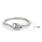 MADA382 - High polished (no plating) Stainless Steel Ring with AAA Grade CZ  in Clear