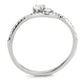 MADA382 - High polished (no plating) Stainless Steel Ring with AAA Grade CZ  in Clear