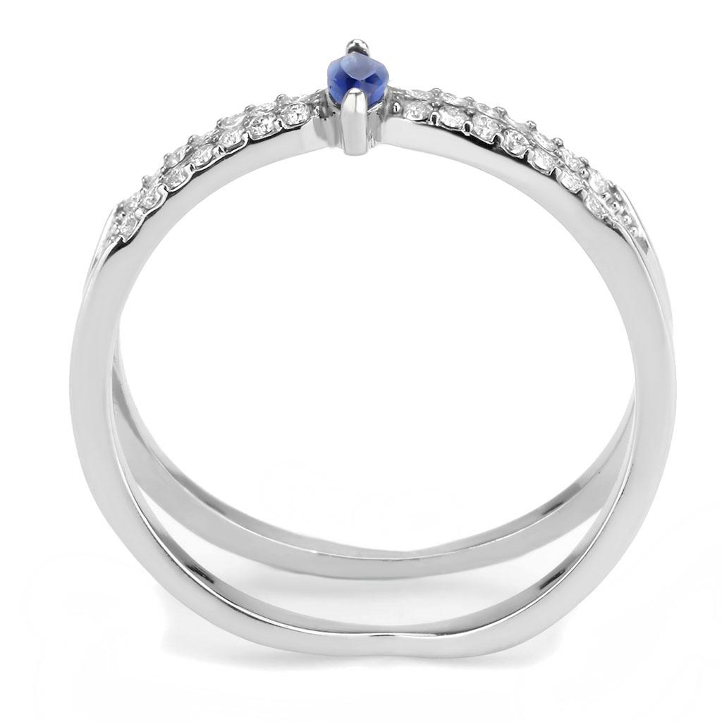 MADA383 - High polished (no plating) Stainless Steel Ring with Synthetic  in Montana