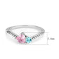 MADA384Q - High polished (no plating) Stainless Steel Ring with AAA Grade CZ  in Multi Color