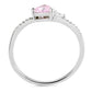 MADA384 - High polished (no plating) Stainless Steel Ring with AAA Grade CZ  in Rose