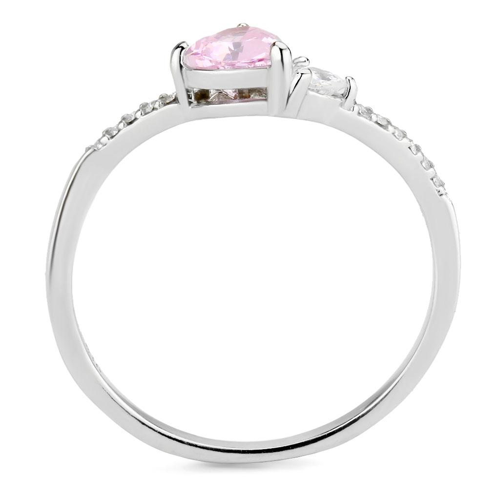 MADA384 - High polished (no plating) Stainless Steel Ring with AAA Grade CZ  in Rose