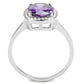 MADA385 - High polished (no plating) Stainless Steel Ring with AAA Grade CZ  in Amethyst
