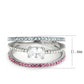 MADA386 - High polished (no plating) Stainless Steel Ring with AAA Grade CZ  in Multi Color