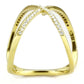 MADA387 - IP Gold(Ion Plating) Stainless Steel Ring with AAA Grade CZ  in Clear