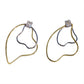 MALOAS1370 - Two Tone 925 Sterling Silver Earrings with AAA Grade CZ  in Clear