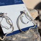 MALOAS1370 - Two Tone 925 Sterling Silver Earrings with AAA Grade CZ  in Clear