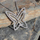 MALOAS1374 - Rhodium Plating 925 Sterling Silver Chain Pendant with Crystal in Clear
