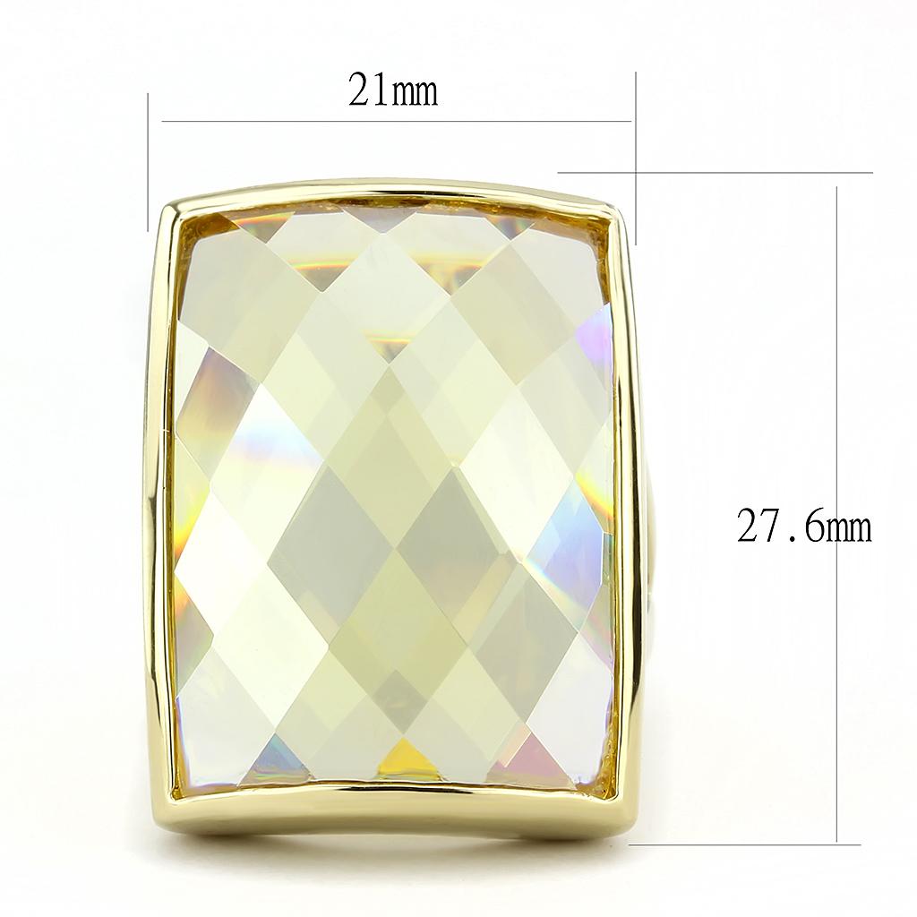 MALO1251 - Gold Brass Ring with AAA Grade CZ  in Topaz