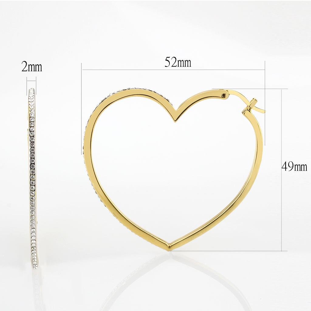 MALO1258 - Gold Brass Earrings with Top Grade Crystal  in Clear