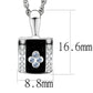 MALO224 Rhodium Brass Chain Pendant with Top Grade Crystal in Sea Blue