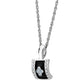 MALO224 Rhodium Brass Chain Pendant with Top Grade Crystal in Sea Blue
