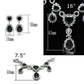 MALO2325 - Rhodium Brass Jewelry Sets with AAA Grade CZ  in Jet