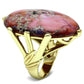 MALO2432 - Gold Brass Ring with Synthetic Jade in Light Amethyst