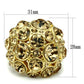 MALO2463 - Gold Brass Ring with Top Grade Crystal  in Light Smoked