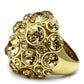 MALO2463 - Gold Brass Ring with Top Grade Crystal  in Light Smoked