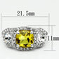 MALO2517 - Rhodium Brass Ring with Synthetic Synthetic Glass in Topaz