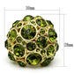 MALO2544 - Gold Brass Ring with Top Grade Crystal  in Olivine color