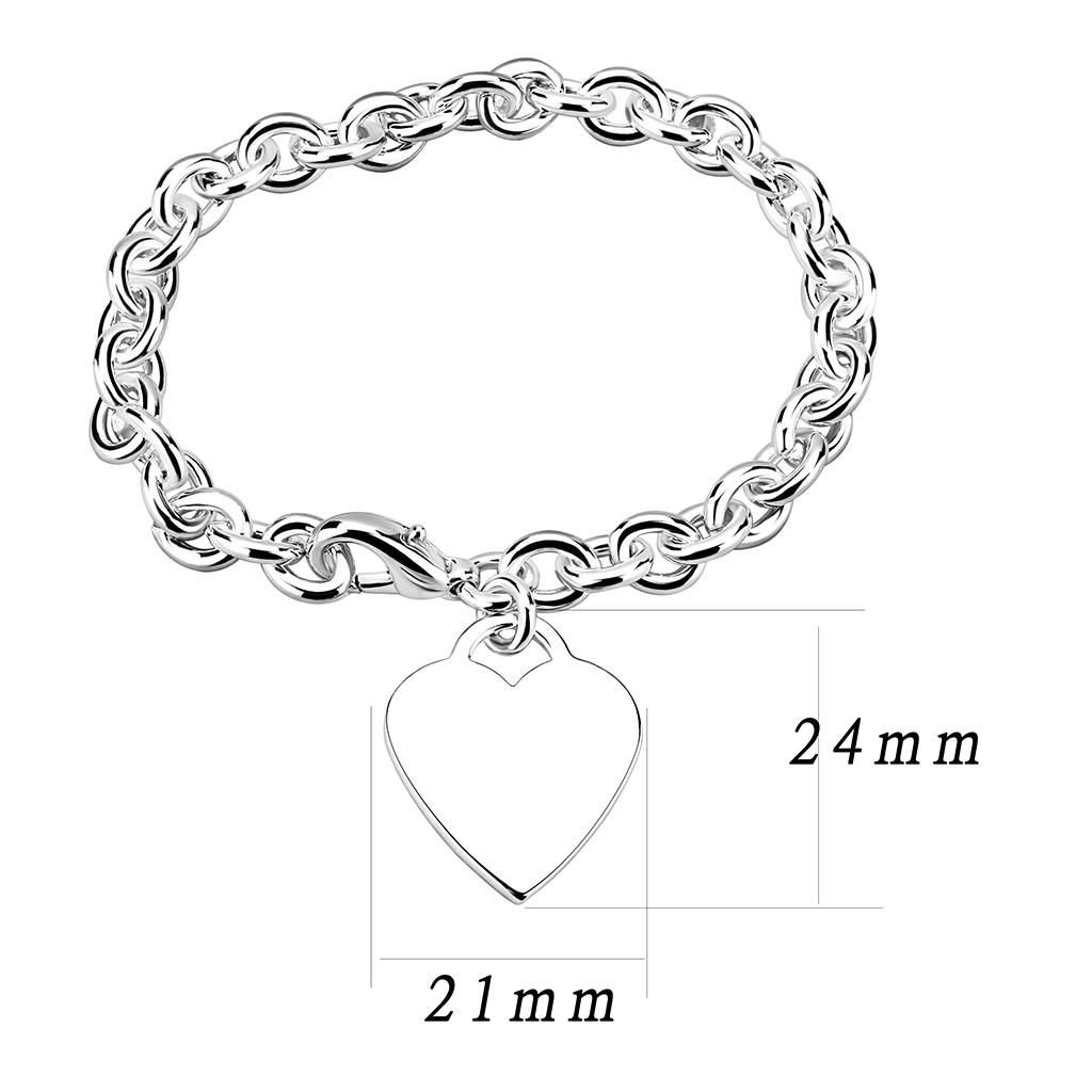MALO2549 - Silver Brass Bracelet with No Stone