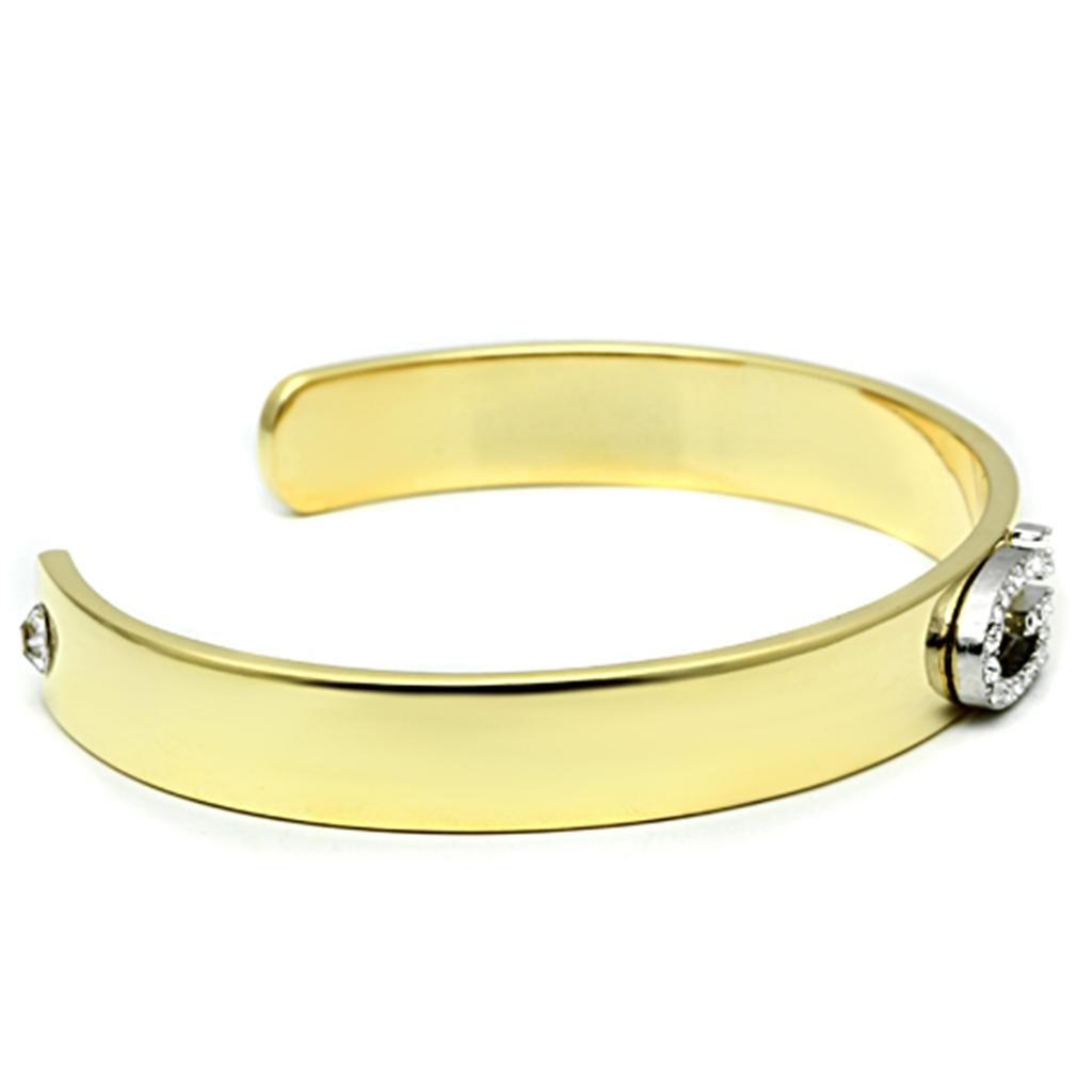 MALO2576 - Gold+Rhodium White Metal Bangle with Top Grade Crystal  in Clear