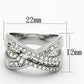 MALO2942 - Rhodium Brass Ring with Top Grade Crystal  in Clear