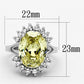 MALO2943 - Rhodium Brass Ring with AAA Grade CZ  in Apple Green color